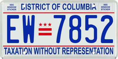 DC license plate EW7852