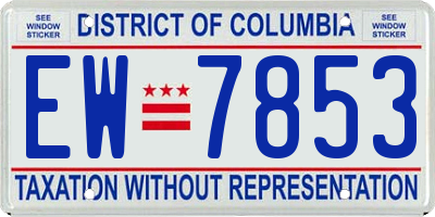 DC license plate EW7853