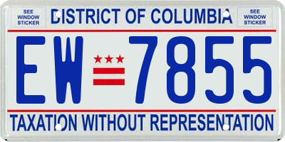 DC license plate EW7855