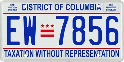 DC license plate EW7856