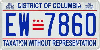 DC license plate EW7860