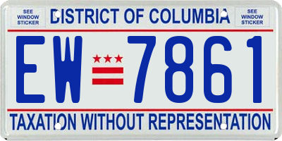 DC license plate EW7861