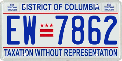 DC license plate EW7862
