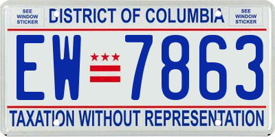 DC license plate EW7863