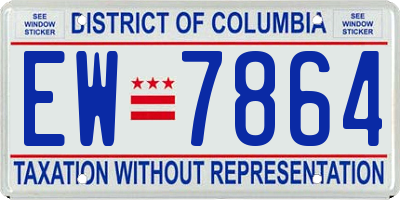 DC license plate EW7864