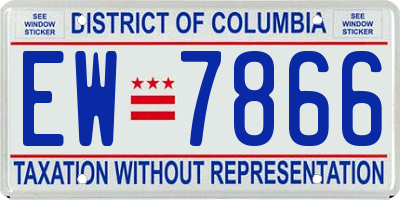 DC license plate EW7866