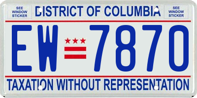 DC license plate EW7870