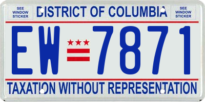 DC license plate EW7871