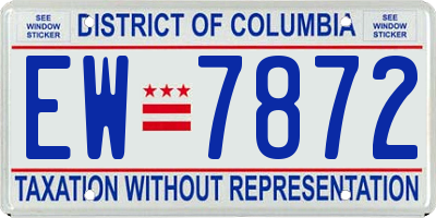 DC license plate EW7872