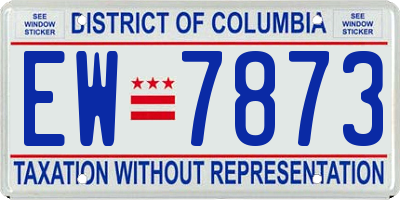 DC license plate EW7873