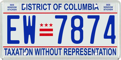 DC license plate EW7874