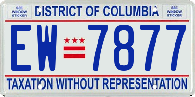 DC license plate EW7877
