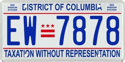 DC license plate EW7878