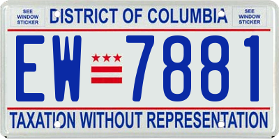 DC license plate EW7881