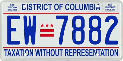 DC license plate EW7882