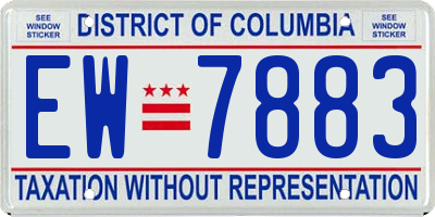 DC license plate EW7883