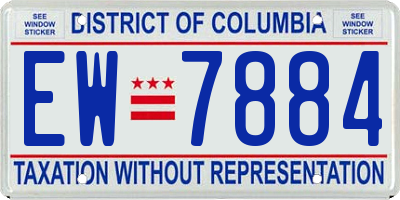 DC license plate EW7884