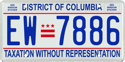 DC license plate EW7886