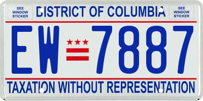 DC license plate EW7887