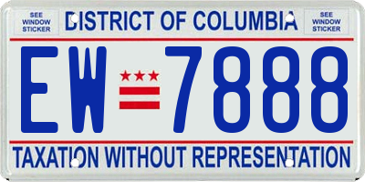 DC license plate EW7888