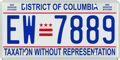 DC license plate EW7889