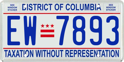 DC license plate EW7893
