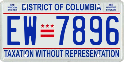 DC license plate EW7896
