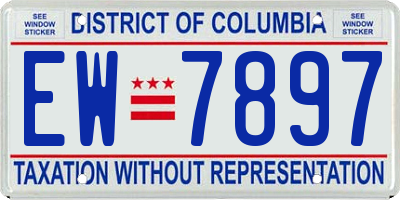 DC license plate EW7897