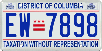 DC license plate EW7898