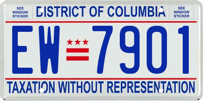DC license plate EW7901