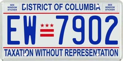 DC license plate EW7902
