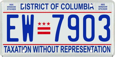 DC license plate EW7903