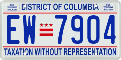 DC license plate EW7904