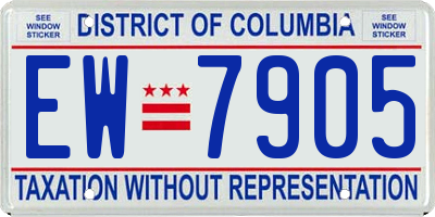 DC license plate EW7905