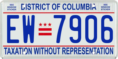 DC license plate EW7906