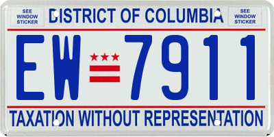 DC license plate EW7911