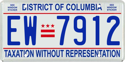 DC license plate EW7912