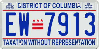 DC license plate EW7913