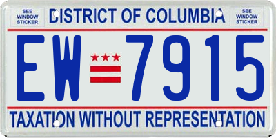DC license plate EW7915
