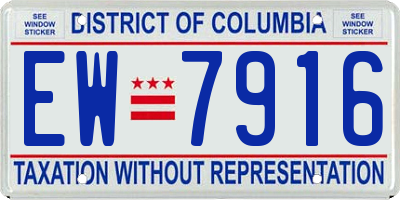DC license plate EW7916