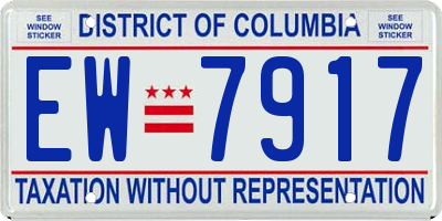 DC license plate EW7917