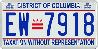 DC license plate EW7918