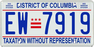 DC license plate EW7919
