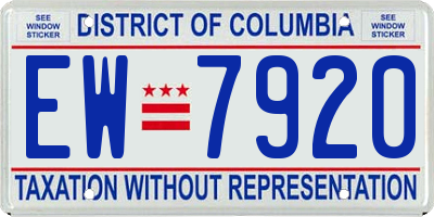 DC license plate EW7920