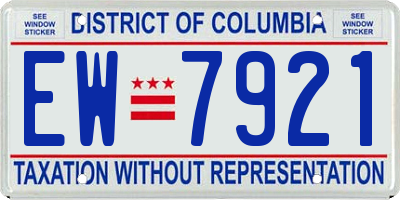 DC license plate EW7921