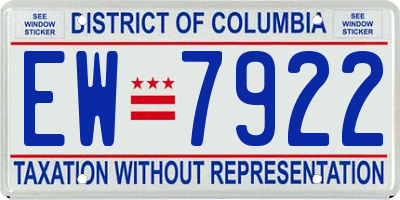 DC license plate EW7922