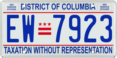 DC license plate EW7923