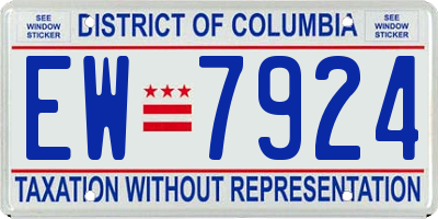 DC license plate EW7924