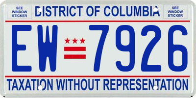 DC license plate EW7926