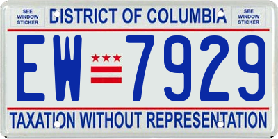 DC license plate EW7929
